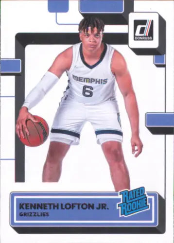 Kenneth Lofton Jr. rookie basketball card from 2022-23 Donruss for Memphis Grizzlies