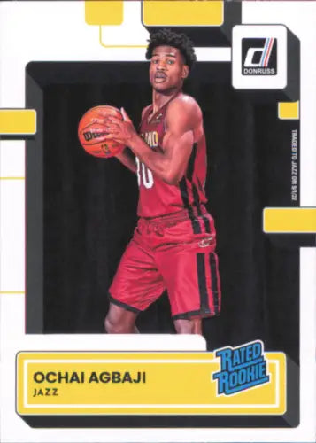 Ochai Agbaji Rookie Utah Jazz Basketball Card from 2022-23 Donruss NM-MT condition