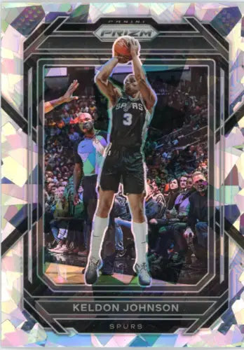 2022-23 Panini Prizm Ice Keldon Johnson basketball card for San Antonio Spurs collectors