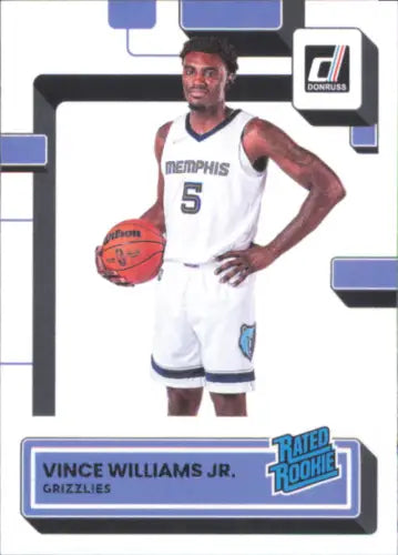 Vince Williams Jr Rookie basketball card from 2022-23 Donruss featuring Memphis Grizzlies