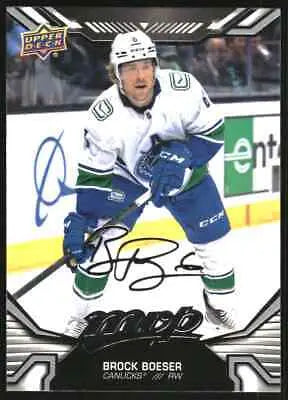 Brock Boeser autographed Upper Deck MVP Silver Script hockey card for Vancouver Canucks