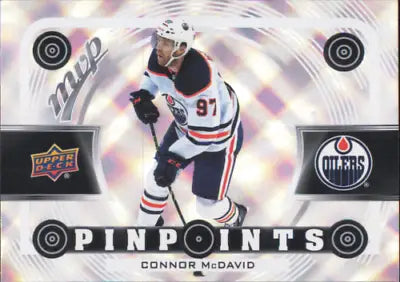 Connor McDavid hockey card from 2022-23 Upper Deck MVP Pinpoints series NM-MT