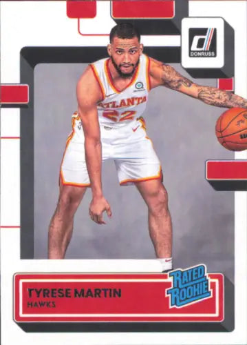 Tyrese Martin rookie basketball card featuring the Atlanta Hawks from Donruss 2022-23