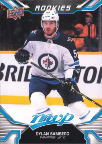 Dylan Samberg rookie hockey card from 2022-23 Upper Deck MVP #233 Winnipeg Jets