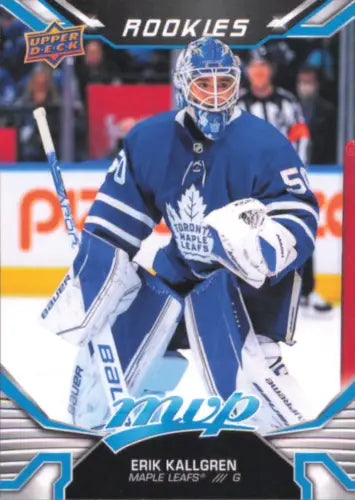 Hockey card of Erik Kallgren from Upper Deck MVP 2022-23 series featuring Toronto Maple Leafs