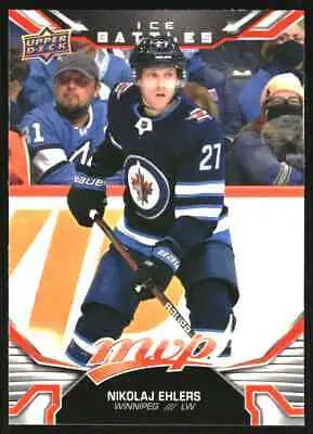 Nikolaj Ehlers hockey card from 2022-23 Upper Deck MVP Ice Battles #189 NM-MT