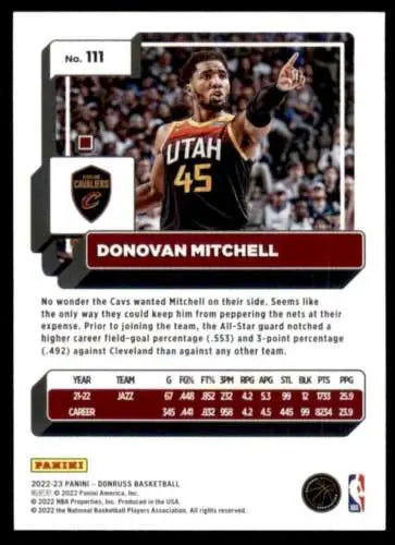 Donovan Mitchell basketball card from 2022-23 Donruss with original gloss finish