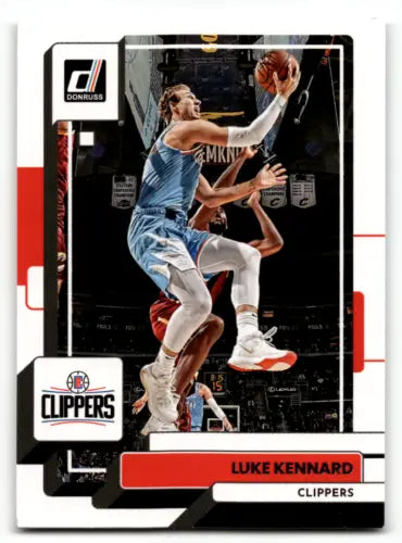 Basketball trading card of Luke Kennard in light blue Clippers uniform with original gloss