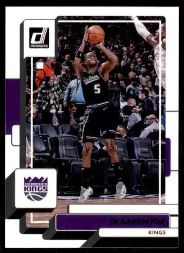 De’Aaron Fox NM-MT basketball card from 2022-23 Donruss featuring original gloss