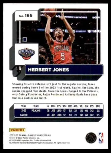 Herbert Jones basketball card from 2022-23 Donruss with original gloss finish