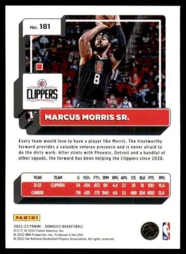 Marcus Morris Sr. basketball card with original gloss from 2022-23 Donruss collection