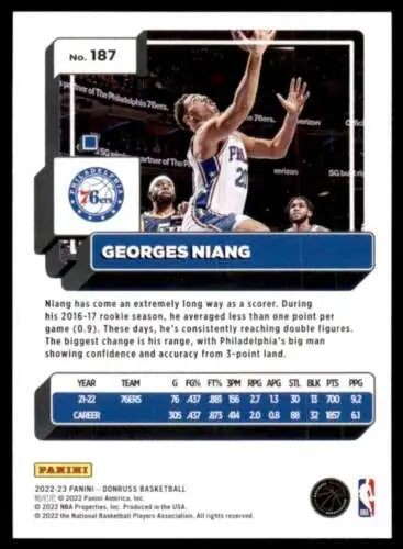 Georges Niang basketball card from 2022-23 Donruss featuring original gloss finish