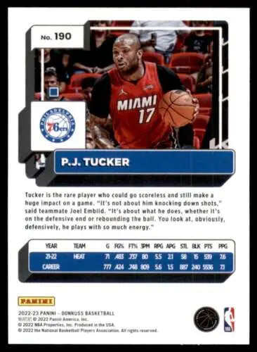 P.J. Tucker basketball card 2022-23 Donruss NM-MT original gloss collectible