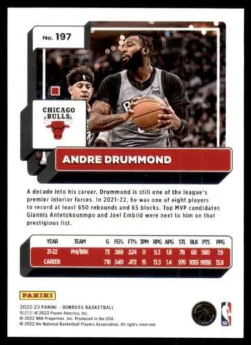 2022-23 Donruss #197 Andre Drummond NM-MT Bulls original gloss card by Simply Sandoval