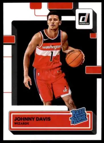 Johnny Davis 2022-23 Donruss Rated Rookie basketball card with original gloss finish