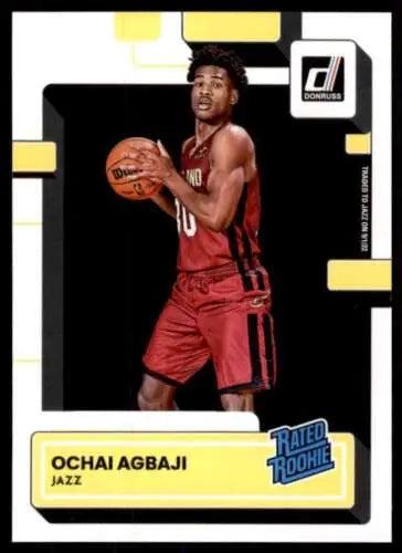 Ochai Agbaji 2022-23 Donruss Rated Rookie Basketball Card with original gloss finish