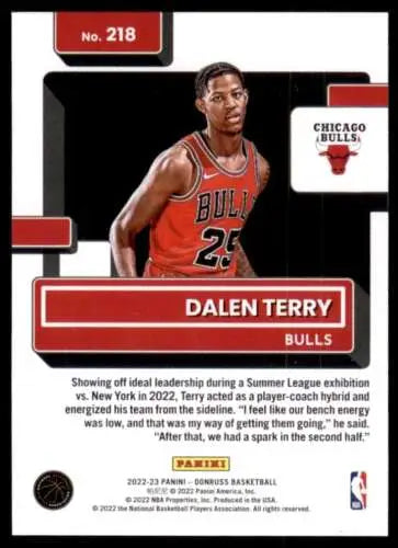 Dalen Terry 2022-23 Donruss Rated Rookie basketball card with original gloss finish