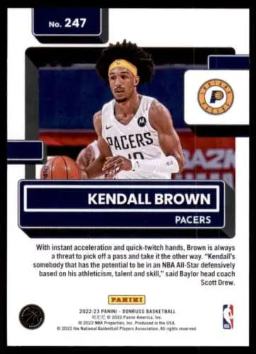 2022-23 Donruss Kendall Brown Rated Rookie Basketball Card with original gloss finish