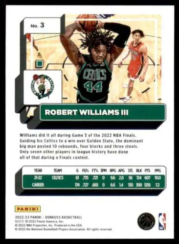 2022-23 Donruss #3 Robert Williams III basketball card with original gloss finish