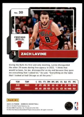 Zach Lavine basketball card 2022-23 Donruss original gloss NM-MT Bulls Simply Sandoval