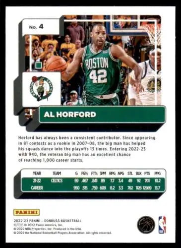 2022-23 Donruss #4 Al Horford NM-MT basketball card, original gloss, Celtics collectible