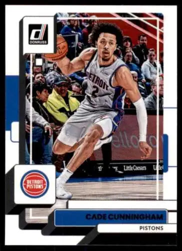 Basketball trading card of Cade Cunningham in action from 2022-23 Donruss, original gloss