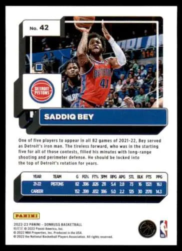 Saddiq Bey basketball card from 2022-23 Donruss with original gloss finish