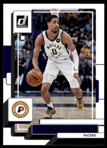 Basketball trading card featuring Tyrese Haliburton, original gloss condition NM-MT