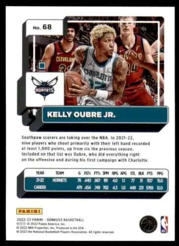 2022-23 Donruss #68 Kelly Oubre Jr. basketball card with original gloss, Hornets collectors item