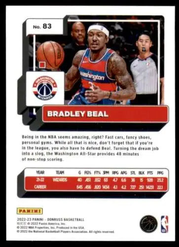 2022-23 Donruss #83 Bradley Beal NM-MT basketball card with original gloss features