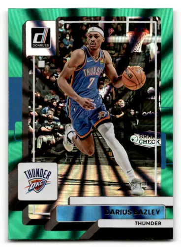 2022-23 Donruss Holo Green Laser Basketball Trading Card Darius Bazley Thunder NM-MT