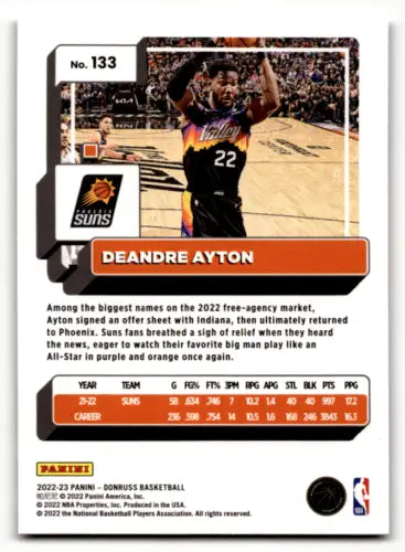 2022-23 Donruss Holo Green Laser Deandre Ayton basketball card with original gloss finish