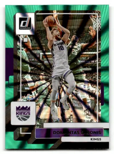 Domantas Sabonis 2022-23 Donruss Holo Green Laser basketball card in NM-MT condition