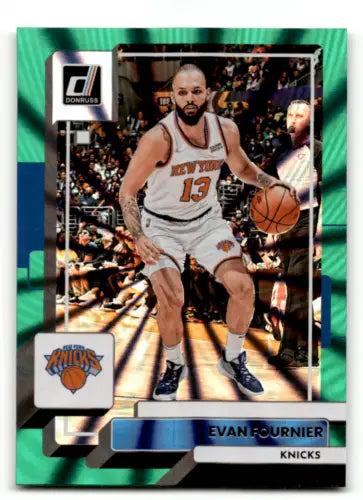 Evan Fournier 2022-23 Donruss Holo Green Laser basketball card with original gloss finish