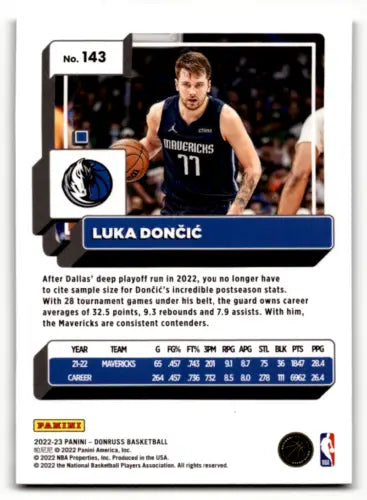 Luka Dončić 2022-23 Donruss Holo Green Laser basketball card with original gloss finish