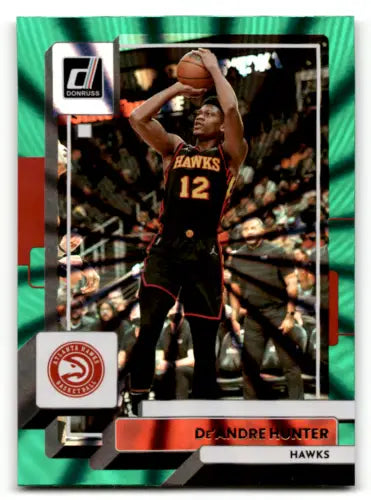 De’Andre Hunter basketball card featuring Donruss Holo Green Laser technology