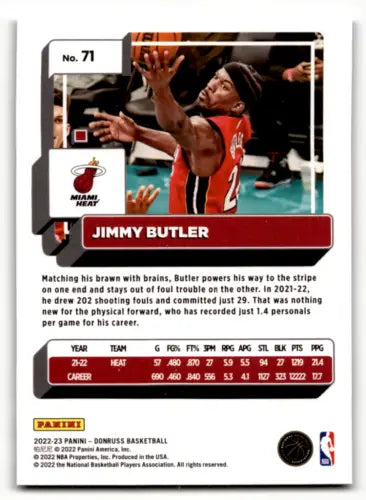 Jimmy Butler 2022-23 Donruss Holo Green Laser basketball card featuring original gloss