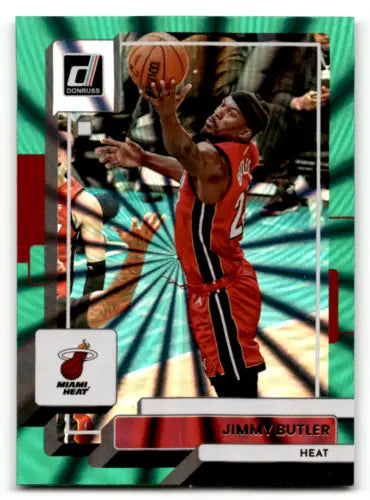 Jimmy Butler basketball card featuring Donruss Holo Green Laser in NM-MT condition