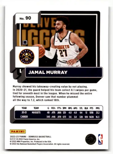 Jamal Murray 2022-23 Donruss Holo Green Laser basketball card with original gloss finish