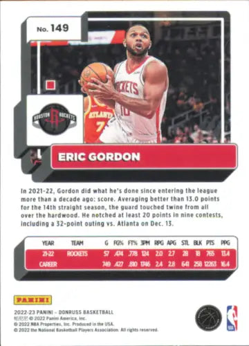 Eric Gordon basketball card 2022-23 Donruss Holo Red and Gold Laser Houston Rockets NM-MT