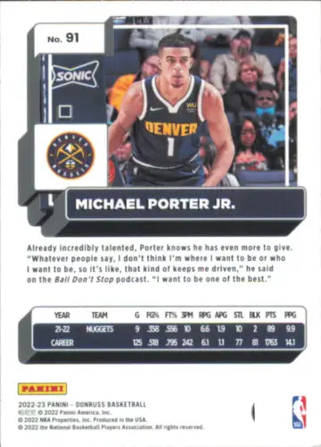 Michael Porter Jr. 2022-23 Donruss Holo Red and Gold Laser basketball card NM-MT