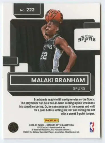 Malaki Branham basketball card from 2022-23 Donruss Optic rated rookie set