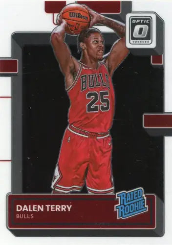 Dalen Terry basketball card from 2022-23 Donruss Optic Chicago Bulls NBA collection