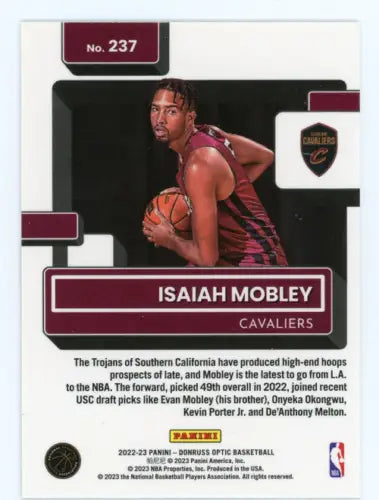 Isaiah Mobley Rookie Card from 2022-23 Donruss Optic for Cleveland Cavaliers fans