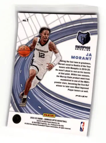 Ja Morant basketball card from 2022-23 Donruss Optic Express Lane in original gloss finish