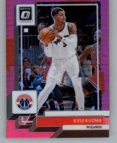 Kyle Kuzma basketball card 2022-23 Donruss Optic Hyper Pink NM-MT Wizards