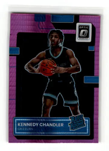 Kennedy Chandler basketball card from 2022-23 Donruss Optic Hyper Pink series