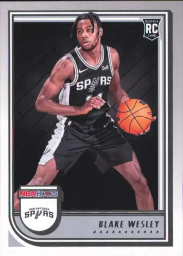 Blake Wesley rookie card from 2022-23 Hoops San Antonio Spurs NM-MT condition