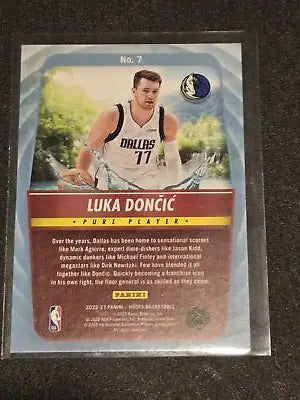 Luka Doncic basketball card from 2022-23 Hoops Luka Doncic Pure Players collection