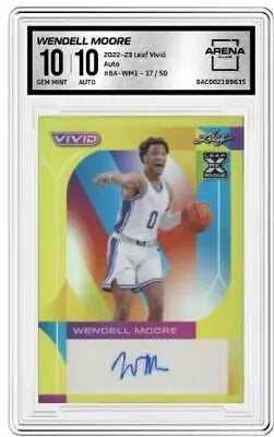 Wendell Moore autographed basketball card from 2022-23 Leaf Vivid series 17/50